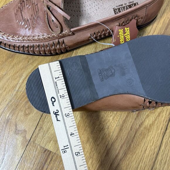 Stuart Frazier Mens Leather Loafers 9D Brown Moc Toe Hand Laced Classic Preppy main image 10